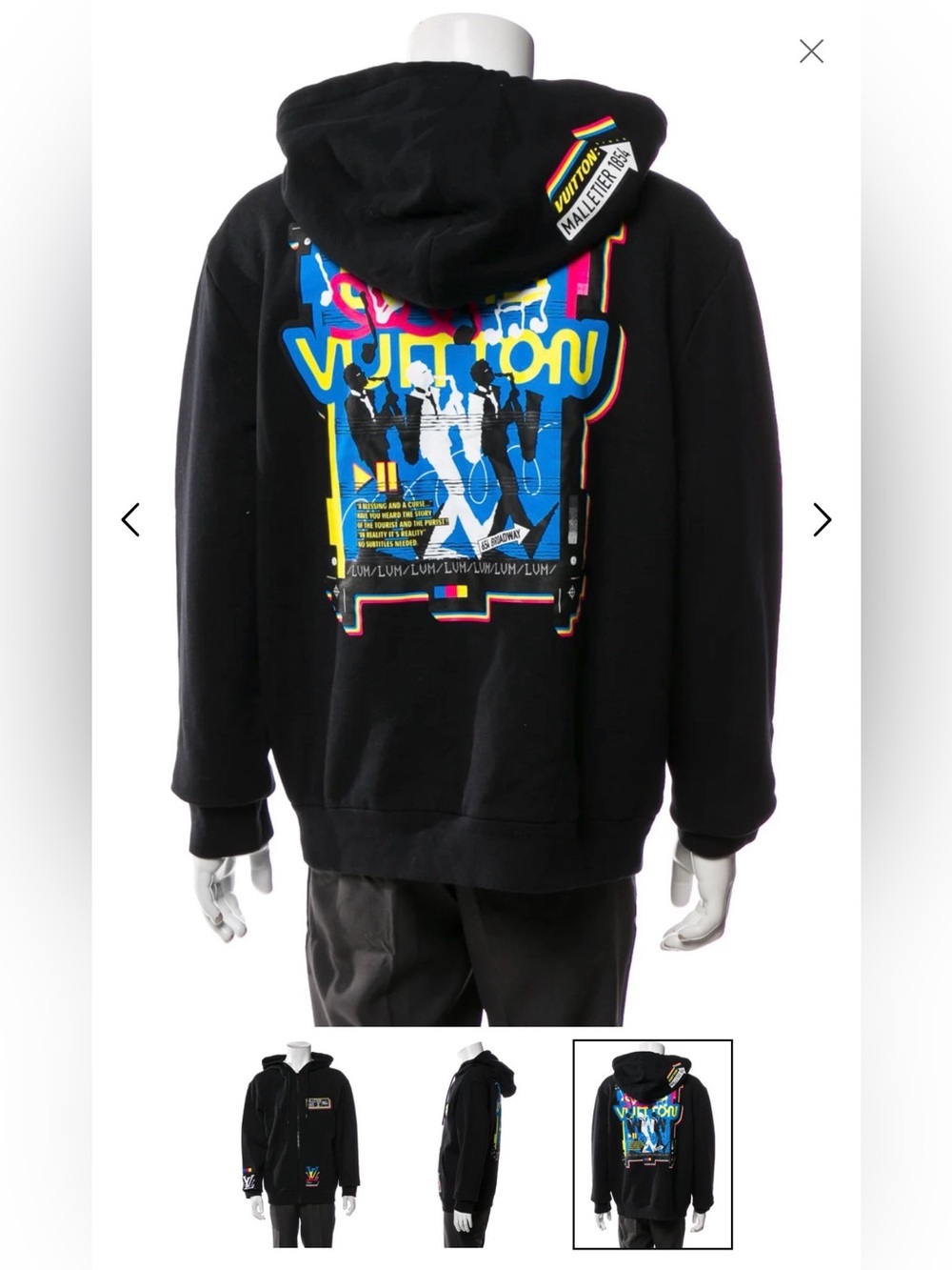 AUTH Louis Vuitton 2023 Jazz Multi Logo Zip Hoodie, Good Used Condition, M - Picture 2 of 15